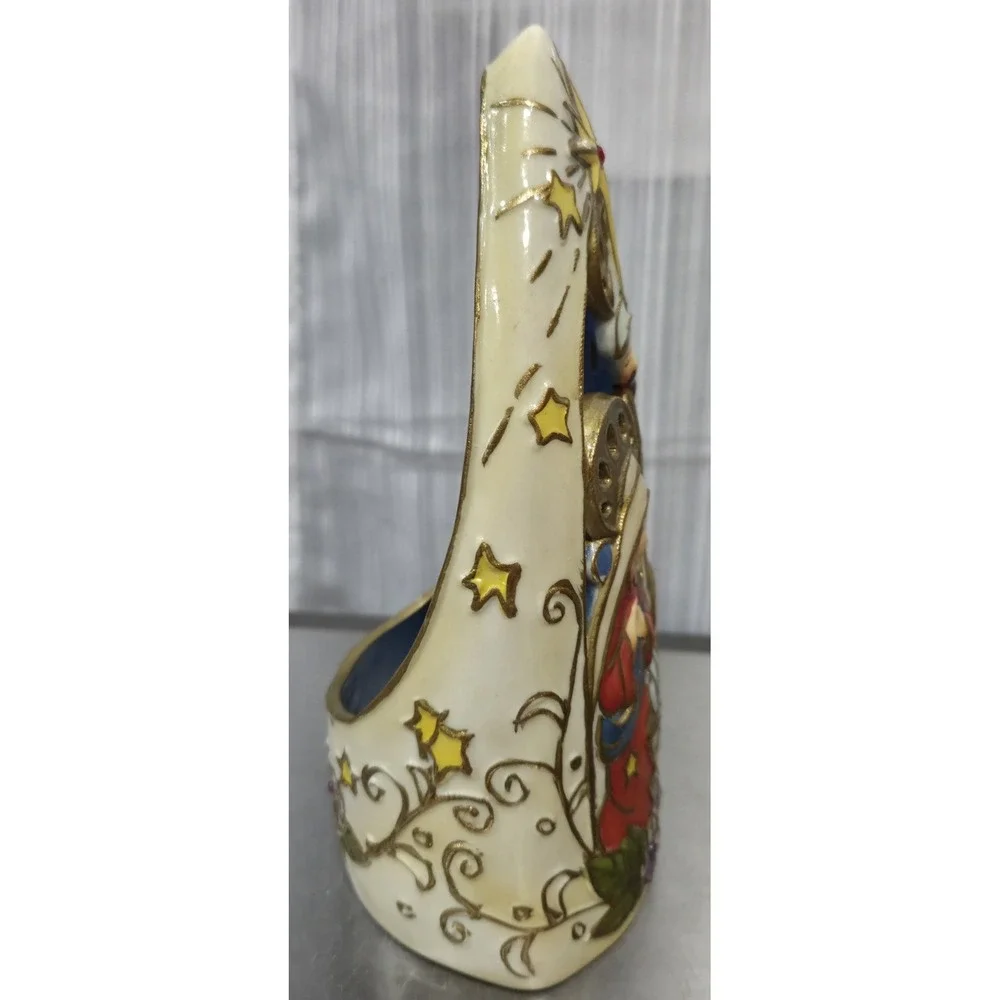 Roman Inc‎ Cloisonne Holy Family Nativity Scene Jeweled Candleholder